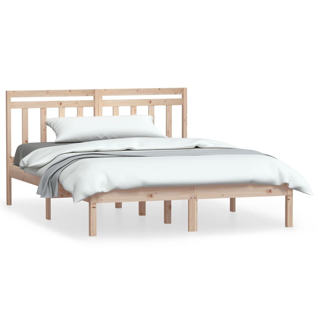 vidaXL Πλαίσιο Κρεβατιού 150 x 200 εκ. Μασίφ Ξύλο King Size