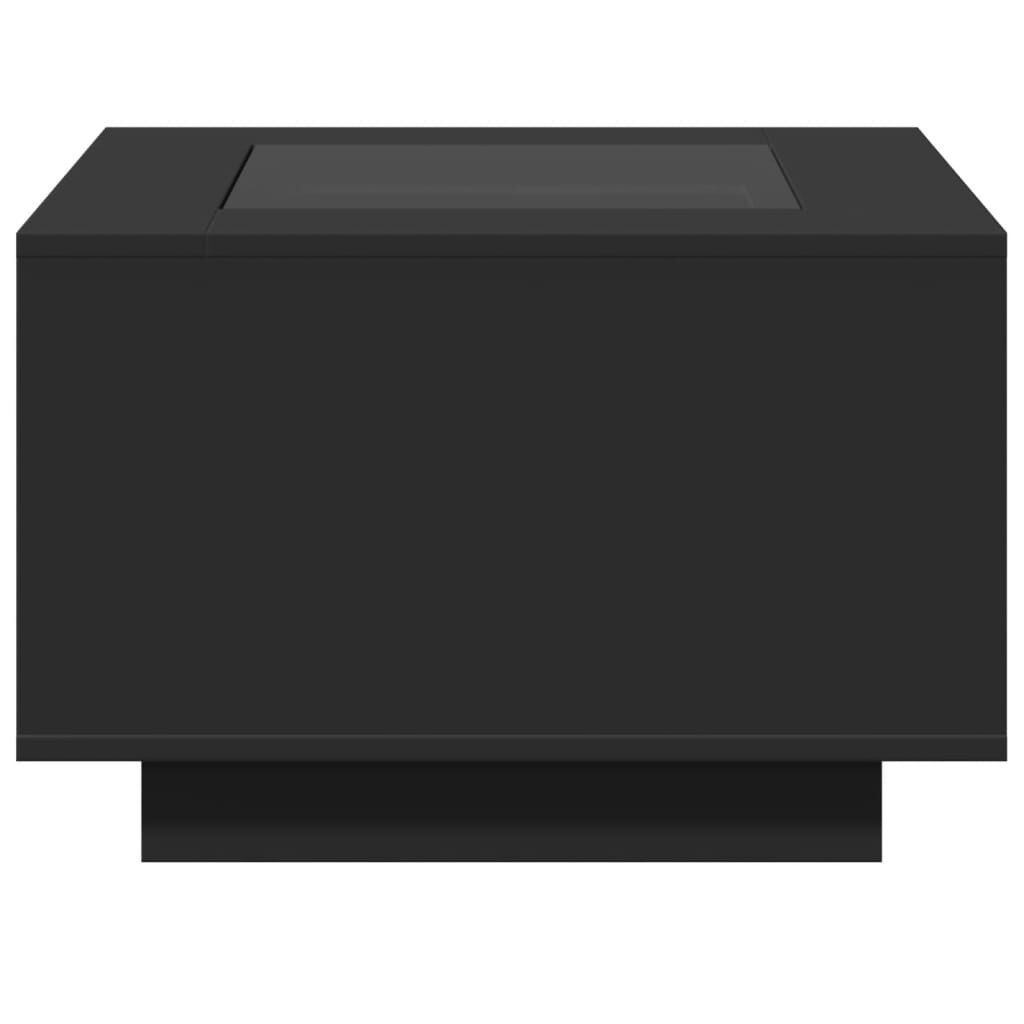 vidaXL Τραπεζάκι Σαλονιού με LED Μαύρο 60x60x40 εκ. Επεξεργασμένο Ξύλο