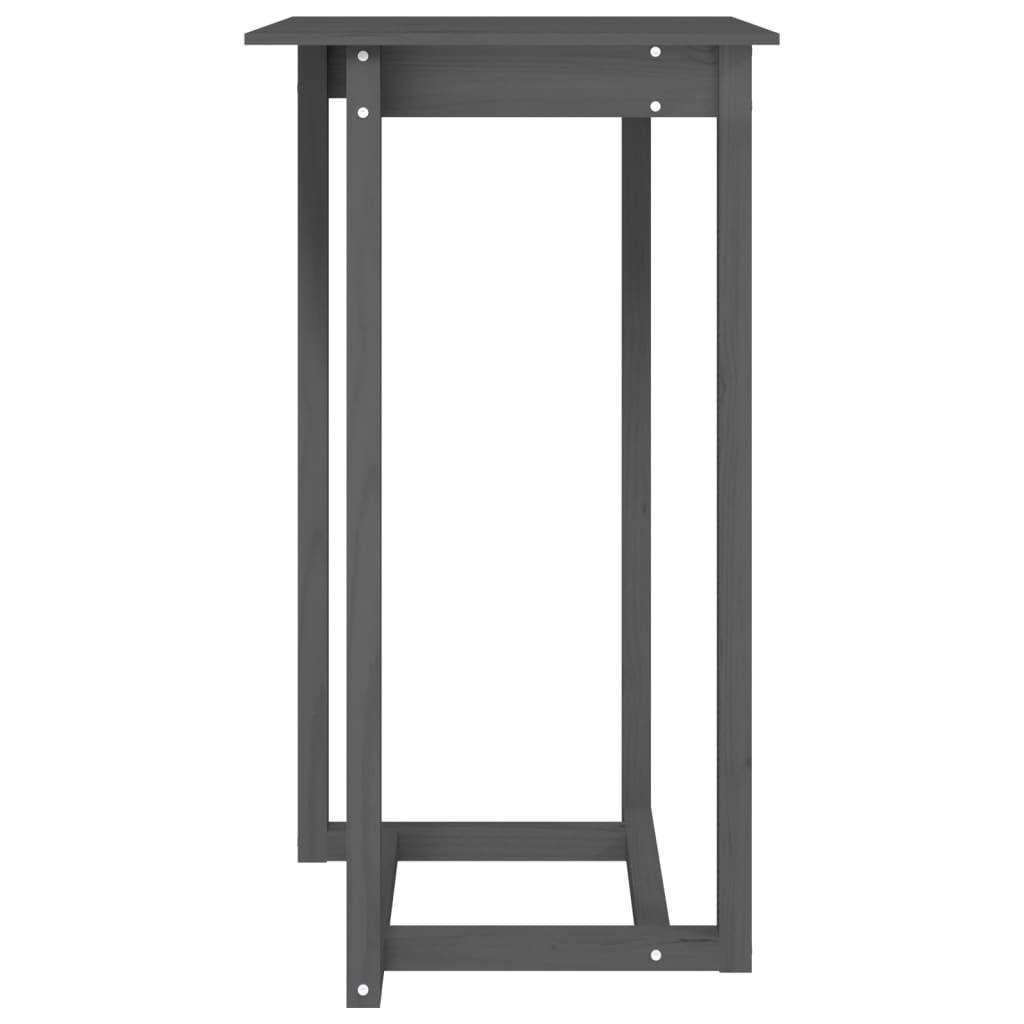 vidaXL Τραπέζι Μπαρ Γκρι 60 x 60 x 110 εκ. από Μασίφ Ξύλο Πεύκου