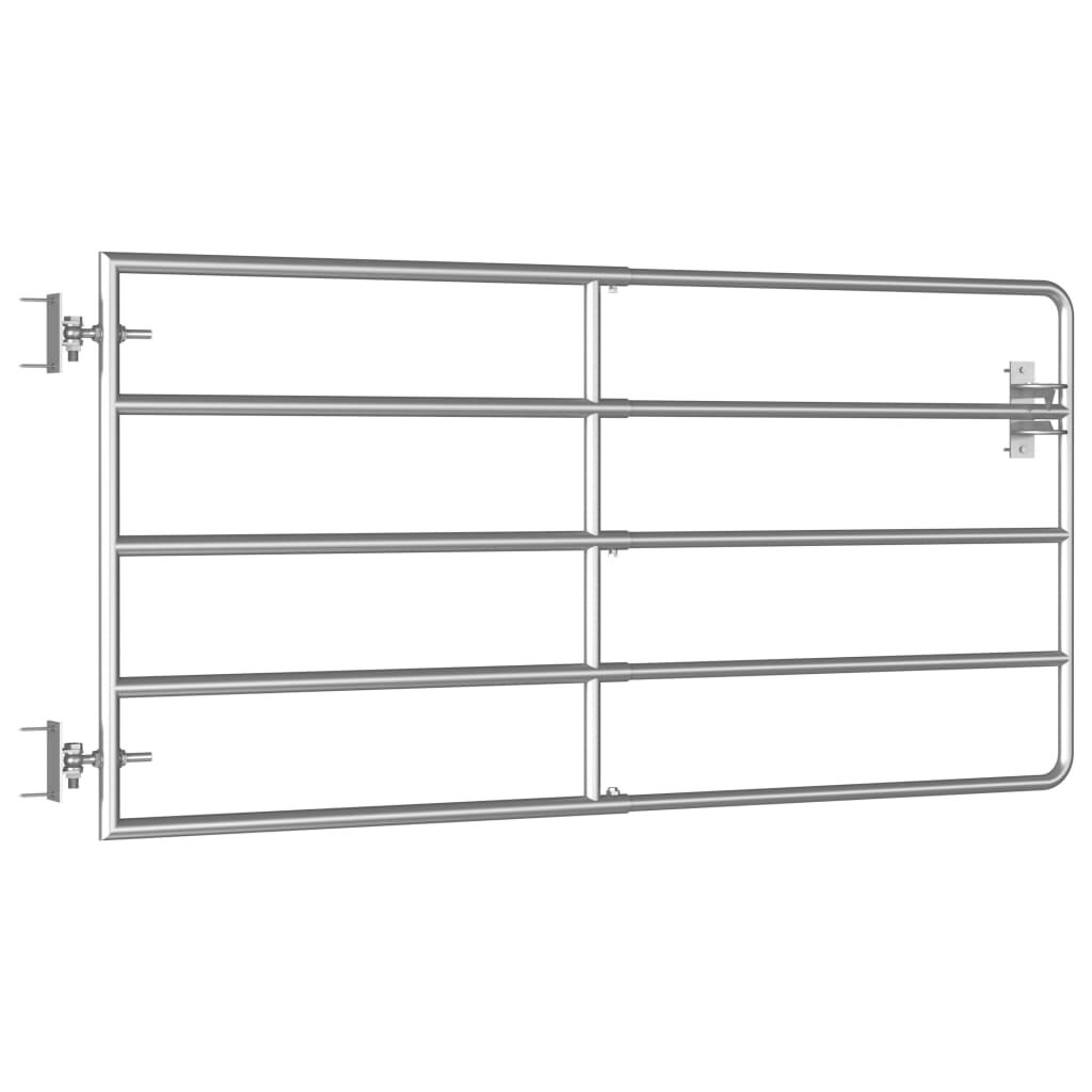 vidaXL Πόρτα Αγροκτήματος με 5 Μπάρες Ασημί (95-170)x90 εκ. Ατσάλινη