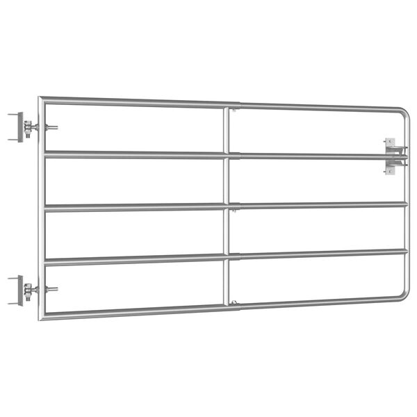 vidaXL Πόρτα Αγροκτήματος με 5 Μπάρες Ασημί (95-170)x90 εκ. Ατσάλινη