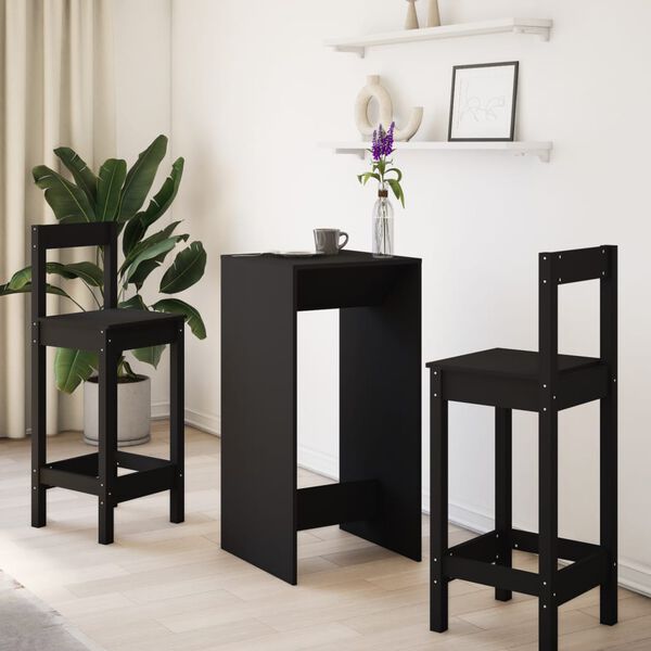 vidaXL Τραπέζι Μπαρ Μαύρο 51x50x103,5 εκ. Επεξ. Ξύλο