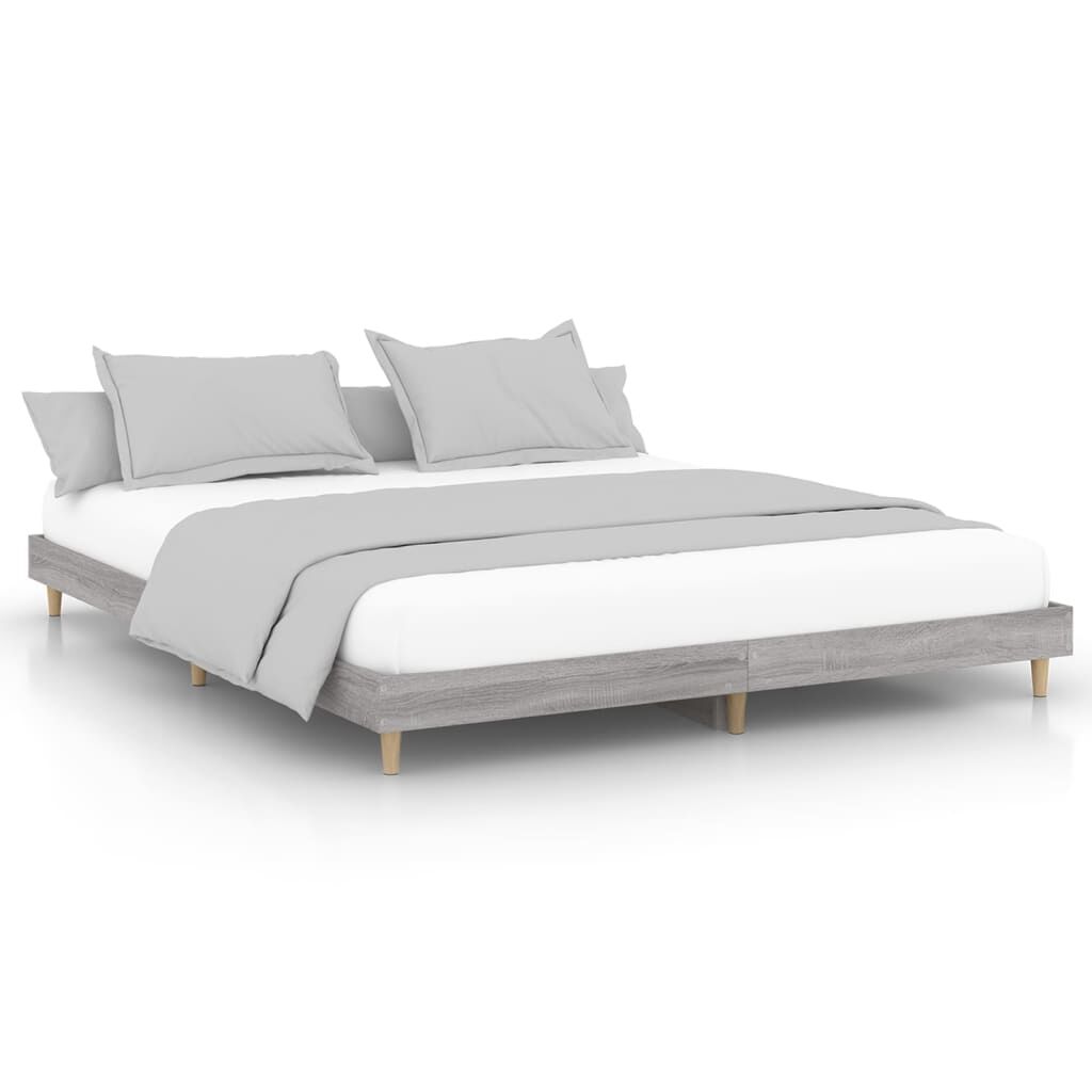 vidaXL Πλαίσιο Κρεβατιού Γκρι Sonoma 200x200 εκ. Επεξεργασμένο Ξύλο