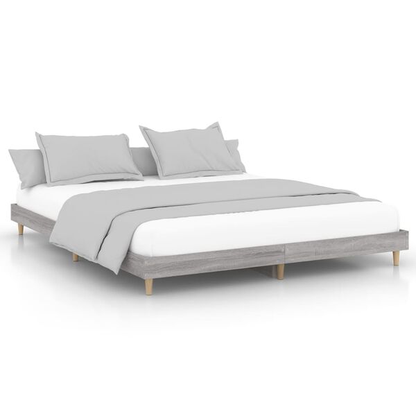 vidaXL Πλαίσιο Κρεβατιού Γκρι Sonoma 200x200 εκ. Επεξεργασμένο Ξύλο
