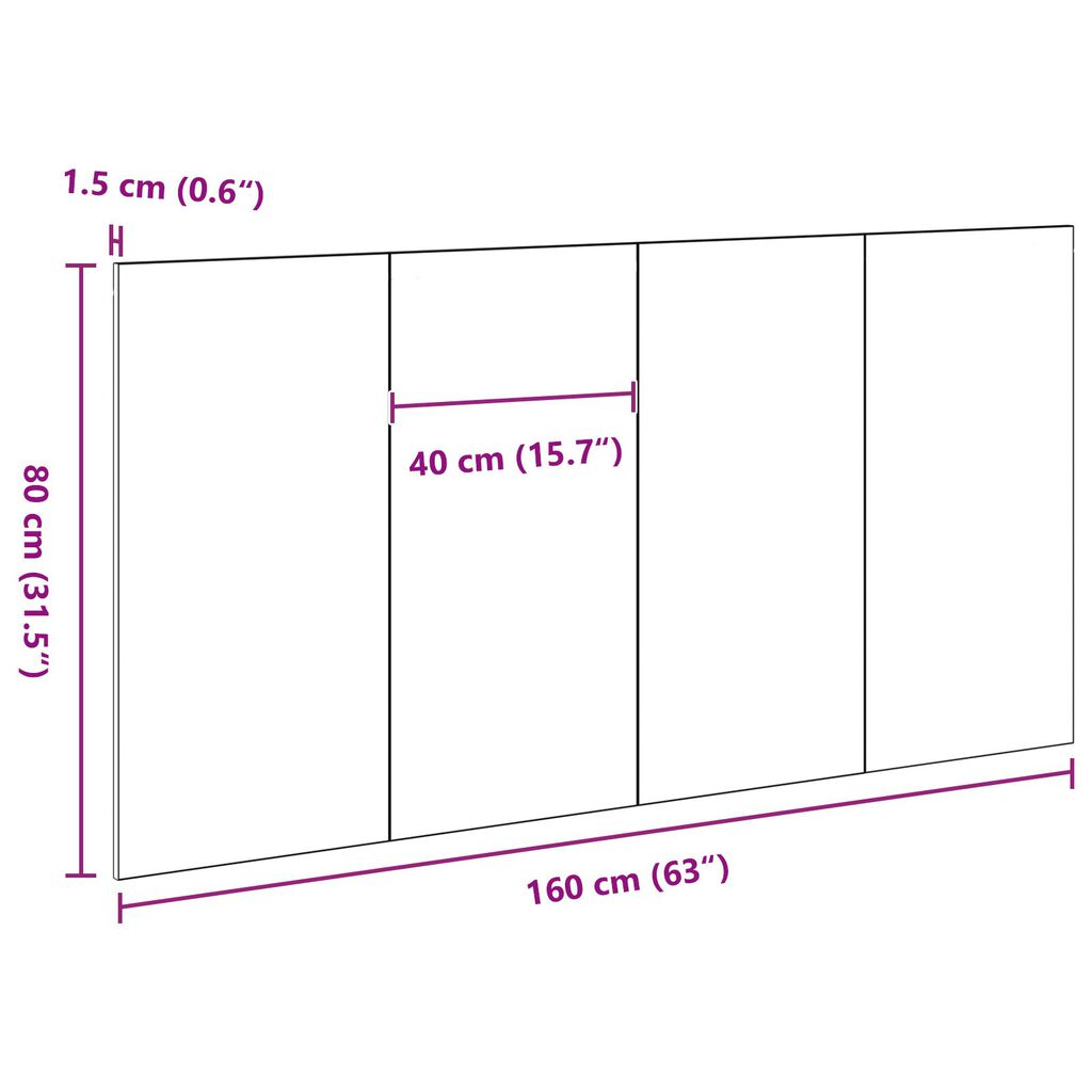 vidaXL Κεφαλάρι Μαύρης Δρυς 160x1,5x80 εκ. Φτιαγμένο από Χημικό Ξύλο