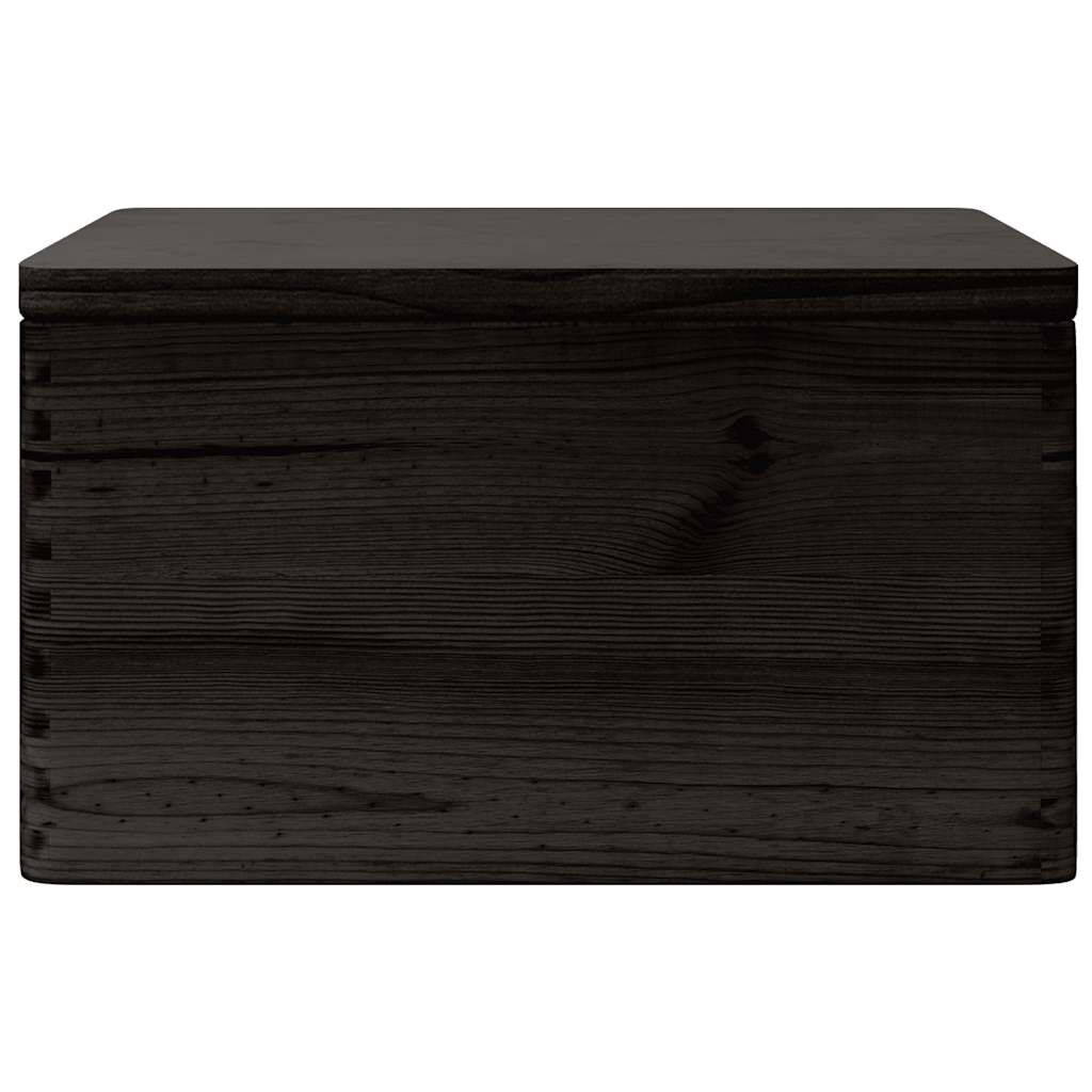 vidaXL Ξύλινο κουτί με καπάκι Μαύρο 40x30x23 cm από μασίφ ξύλο πεύκο