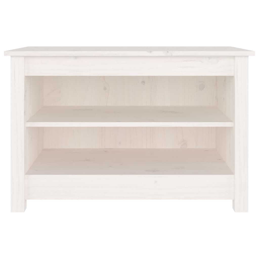 vidaXL Παπουτσοθήκη Λευκή 70 x 38 x 45,5 εκ. από Μασίφ Ξύλο Πεύκου