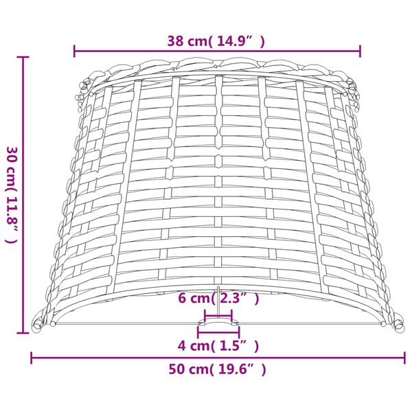 vidaXL Καπέλο Φωτιστικού Καφέ Ø50x30 εκ. από Wicker