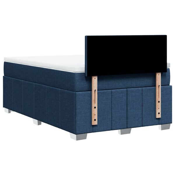 vidaXL Κρεβάτι Boxspring με Στρώμα Μπλε 120x190 εκ. Υφασμάτινο