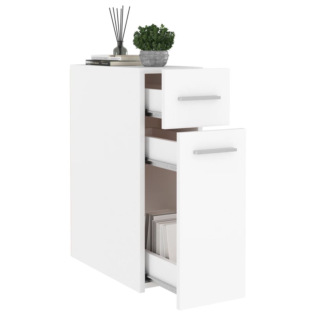 vidaXL Συρταριέρα Γενικής Χρήσης Λευκή 20 x 45,5 x 60 εκ. Επεξ. Ξύλο