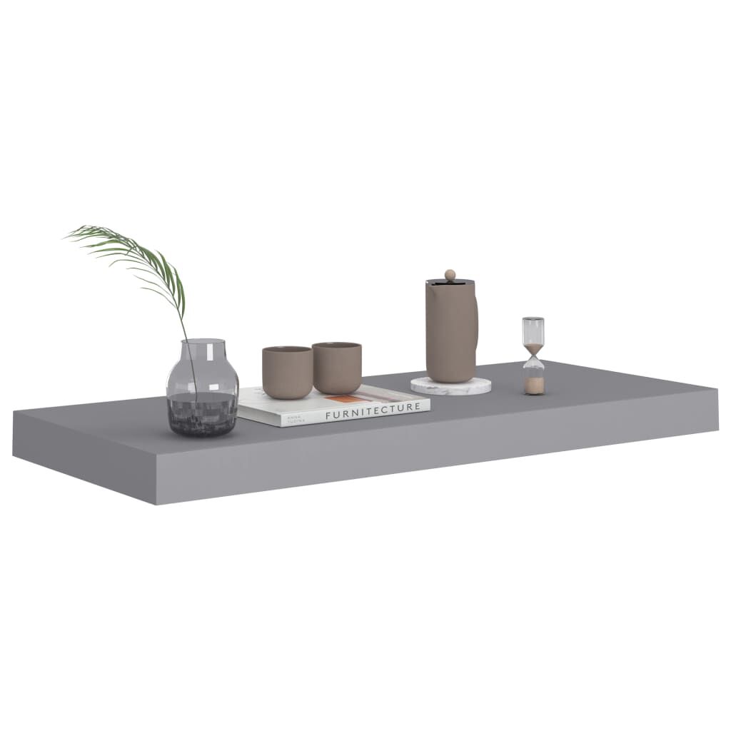 vidaXL Ράφια Τοίχου 2 τεμ. Γκρι 60 x 23,5 x 3,8 εκ. MDF