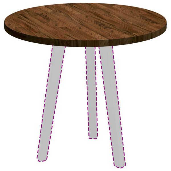 vidaXL Καπάκι τραπεζιού Ανοιχτό καφέ Ø 60 x 2.5 cm Στερεό ξύλο δρυός