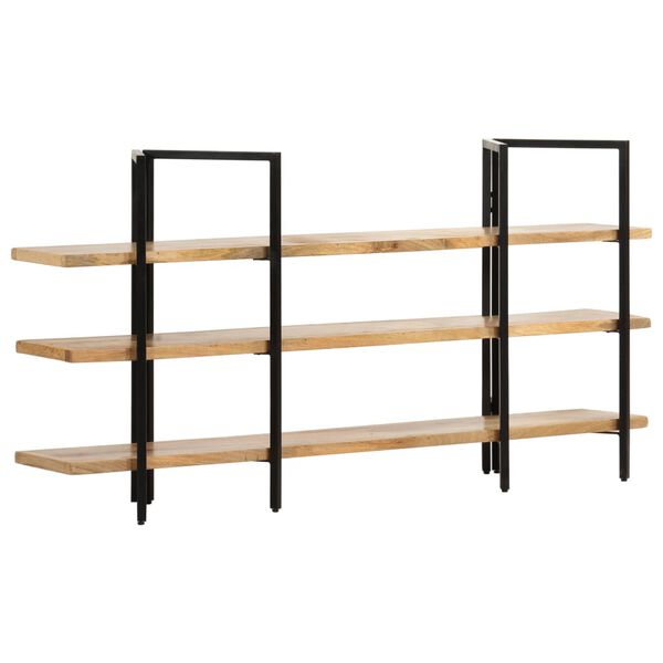 vidaXL Βιβλιοθήκη με 3 Επίπεδα 160 x 31 x 80 εκ. Μασίφ Ξύλο Μάνγκο