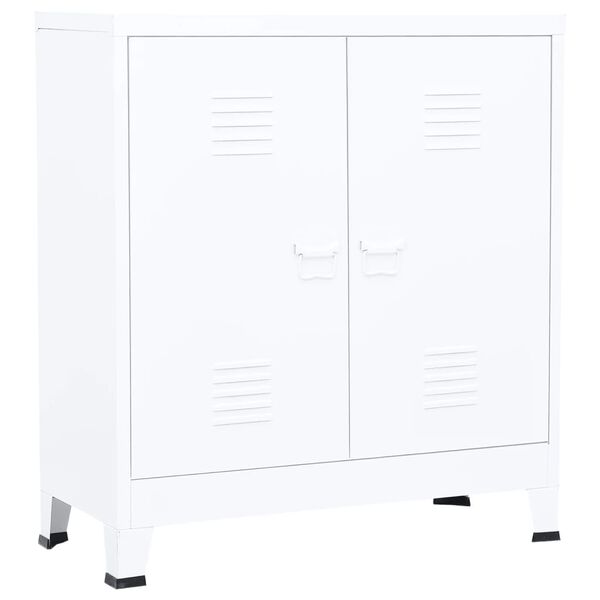 vidaXL Αρχειοθήκη Βιομηχανικού Στιλ Λευκή 90 x 40 x 100 εκ. Ατσάλινη