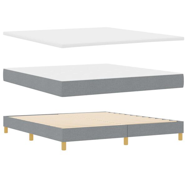 Κρεβάτι Box Spring VidaXL με Στρώμα σε Ανοιχτό Γκρι 180x200 εκ. Ύφασμα