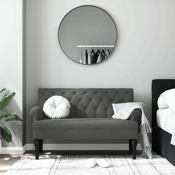 vidaXL Παγκάκι με Πλάτη Σκούρο Γκρι 120 x 62 x 75,5 εκ. Υφασμάτινο