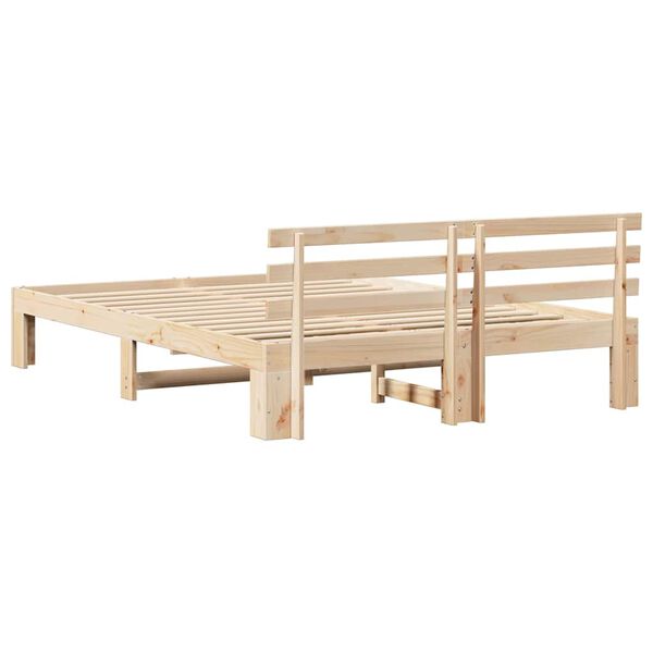 vidaXL Σκελετός Κρεβατιού Καφέ 140 x 200 cm Μασίφ ξύλο πεύκου