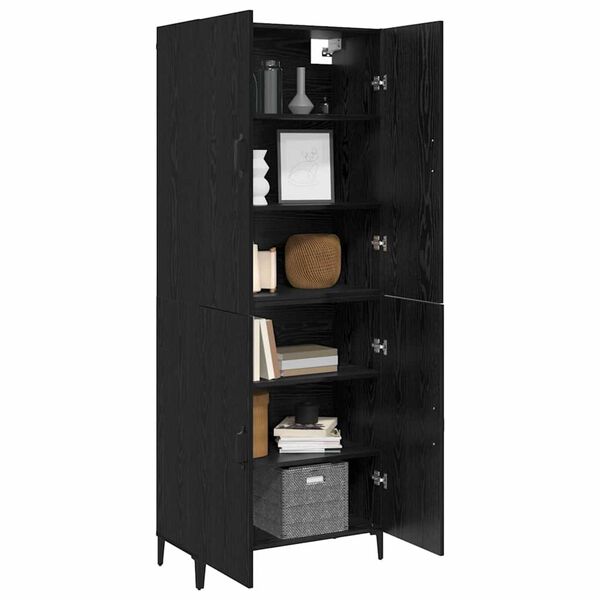 vidaXL Highboard 2 pcs &Mu;&alpha;ύ&rho;&eta; &Omicron;&xi;&upsilon;ά &Epsilon;&pi;&epsilon;&xi;&epsilon;&rho;&gamma;&alpha;&sigma;&mu;έ&nu;&omicron; &xi;ύ&lambda;&omicron;