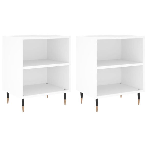 vidaXL Κομοδίνα 2 τεμ. Λευκά 40 x 30 x 50 εκ. από Επεξεργασμένο Ξύλο