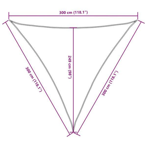 vidaXL Πανί Σκίασης Τρίγωνο Taupe 3 x 3 x 3 μ. από Ύφασμα Oxford