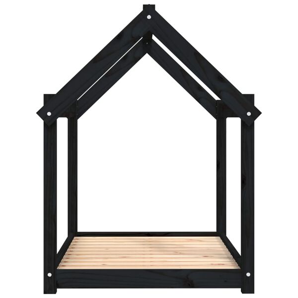 vidaXL Κρεβάτι Σκύλου Μαύρο 101x70x90 εκ. από Μασίφ Ξύλο Πεύκου