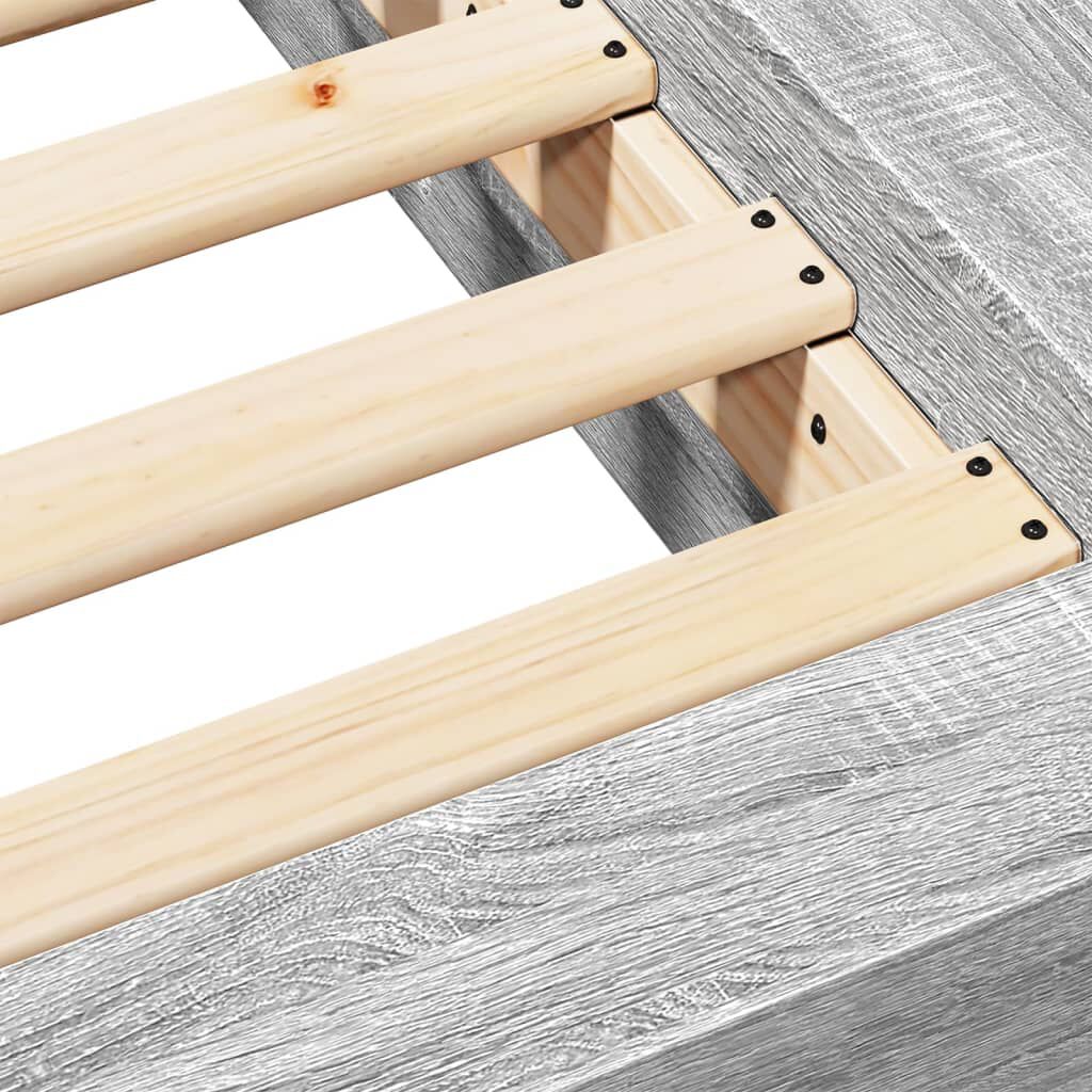 vidaXL Πλαίσιο Κρεβατιού Γκρι Sonoma 140x190 εκ. Επεξεργασμένο Ξύλο