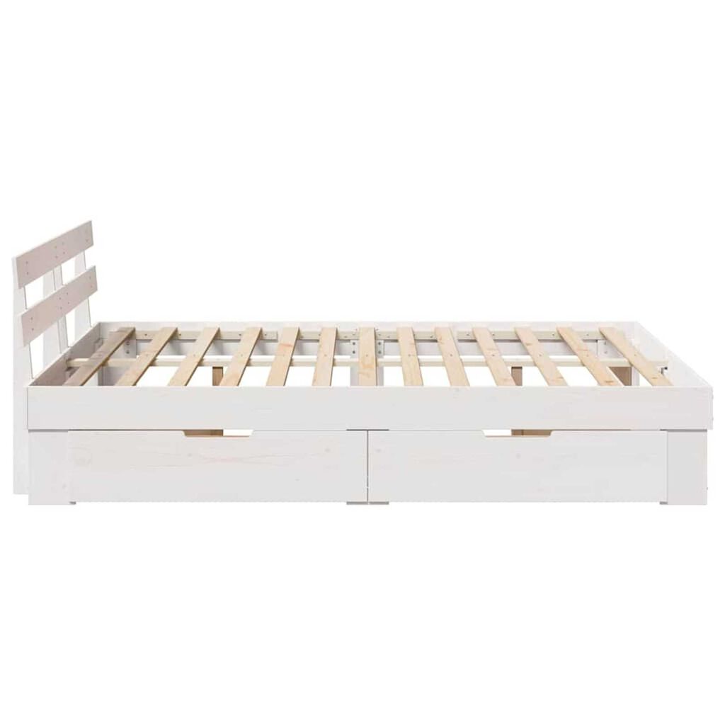 vidaXL Σκελετός Κρεβατιού Λευκό 140 x 200 cm Μασίφ ξύλο πεύκου