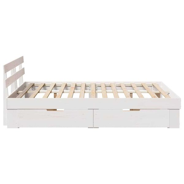 vidaXL Σκελετός Κρεβατιού Λευκό 140 x 200 cm Μασίφ ξύλο πεύκου