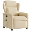 vidaXL Πολυθρόνα Μασάζ Ανακλινόμενη Ηλεκτρική Κρεμ Υφασμάτινη