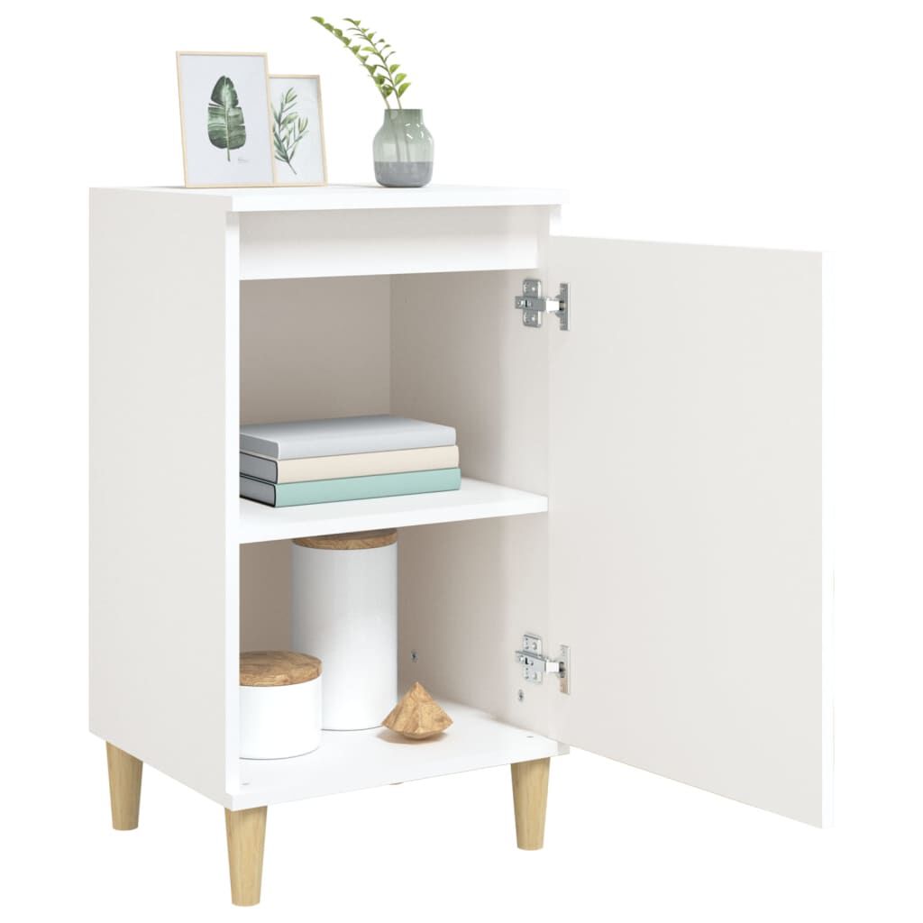 vidaXL Κομοδίνα 2 τεμ. Γυαλ. Λευκό 40x35x70 εκ. από Επεξεργασμένο Ξύλο