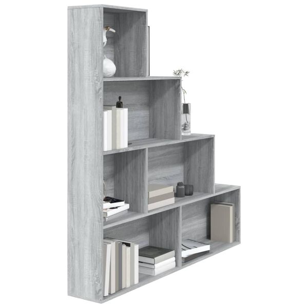 vidaXL Βιβλιοθήκη Γκρι Sonoma 155 x 24 x 160 εκ.