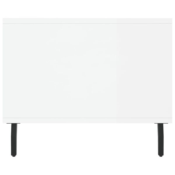 vidaXL Τραπεζάκι Σαλονιού Γυαλ. Λευκό 102x50x40 εκ. Επεξεργ. Ξύλο