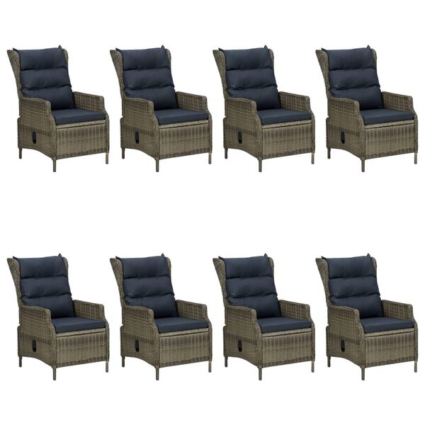 vidaXL Σετ Τραπεζαρίας Κήπου 9 Τεμαχίων Καφέ