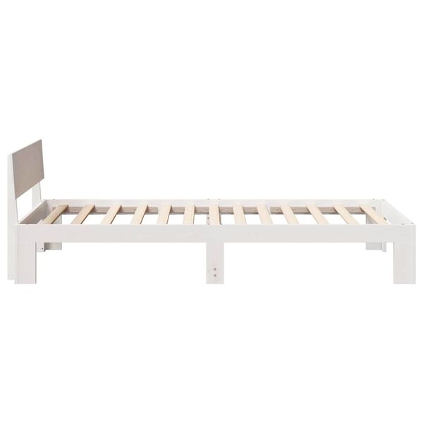 vidaXL Σκελετός Κρεβατιού Λευκό 90 x 200 cm Μασίφ ξύλο πεύκου