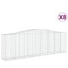 vidaXL Συρματοκιβώτια Τοξωτά 8 τεμ. 400x50x120/140 εκ. Γαλβαν. Ατσάλι