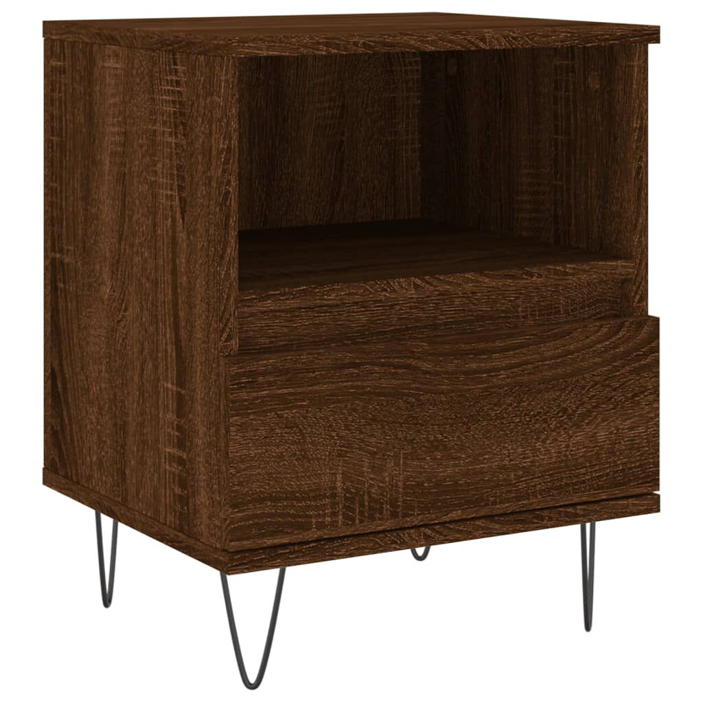 vidaXL Κομοδίνο Καφέ Δρυς 40 x 35 x 50 εκ. από Επεξεργασμένο Ξύλο