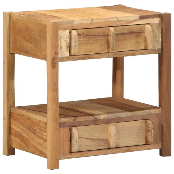 vidaXL Τραπεζάκι Πλευράς Καφέ 43 x 32 x 46 εκ Μασίφ ανακυκλωμένο ξύλο