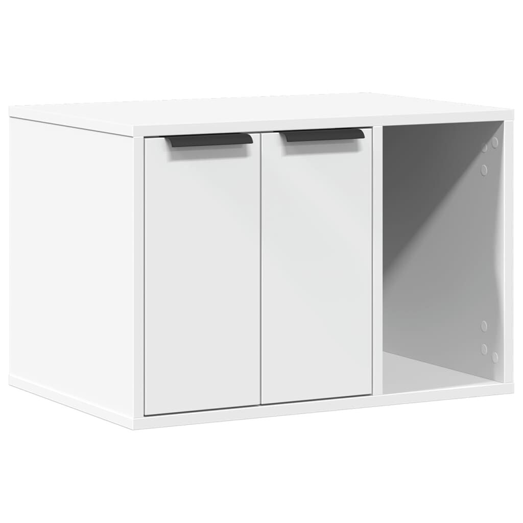 vidaXL Τουαλέτα Γάτας Περίφραξη Λευκό 60x40x40 εκ. Επεξεργασμ. Ξύλο