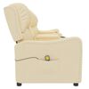 vidaXL Πολυθρόνα Μασάζ Τετραθέσια με Ποτηροθήκη Ανακλ. Κρεμ Ύφασμα.