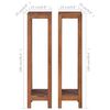 vidaXL Ανθοστήλες 2 τεμ. 25 x 25 x 100 εκ. από Μασίφ Ξύλο Teak