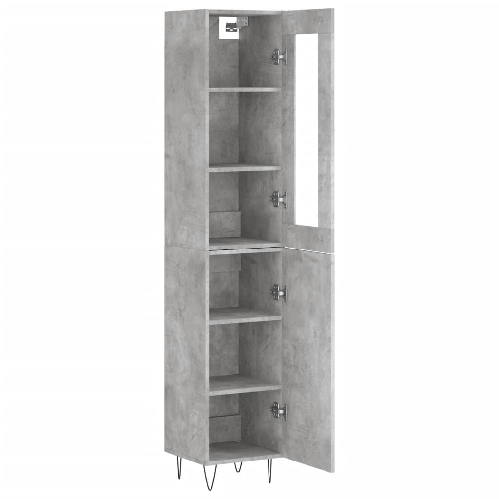 vidaXL Ντουλάπι Γκρι Σκυροδέματος 34,5x34x180 εκ. Επεξεργασμένο Ξύλο