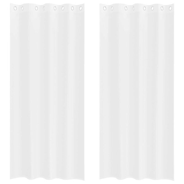vidaXL Κουρτίνες με κουρτίνες 2 pcs Λευκό 140 x 225 cm Πολυεστέρας