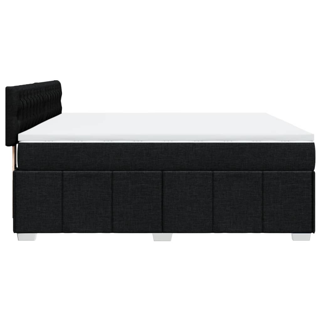 vidaXL Κρεβάτι Boxspring με Στρώμα Μαύρο 180x200 εκ. Υφασμάτινο