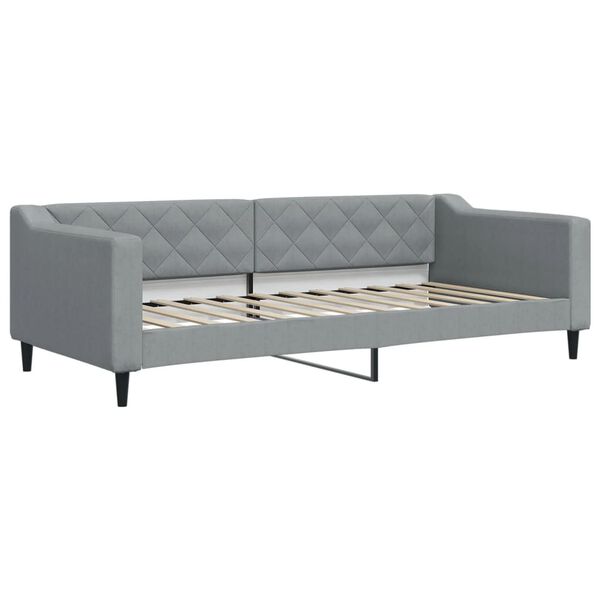 vidaXL Καναπές Κρεβάτι με Στρώμα Ανοιχτό Γκρι 90 x 200 εκ. Υφασμάτινο