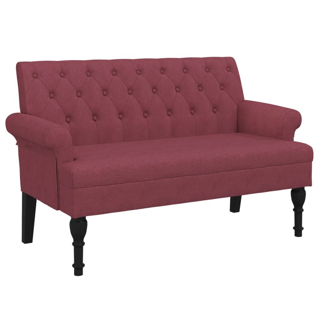 vidaXL Παγκάκι με Πλάτη Μπορντό 120 x 62 x 75,5 εκ. Υφασμάτινο
