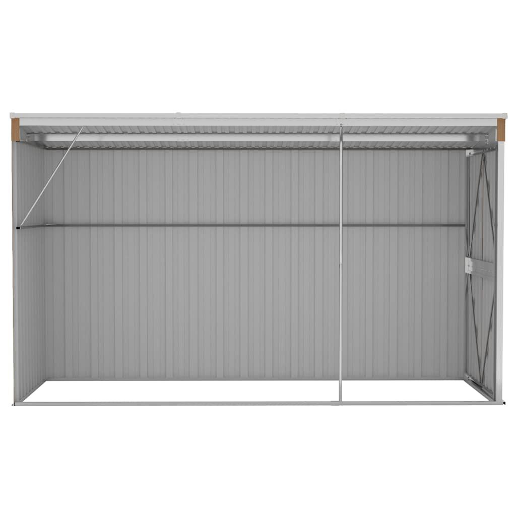 vidaXL Αποθήκη Κήπου Επιτοίχια Καφέ 118x288x178 εκ από Γαλβ. Ατσάλι