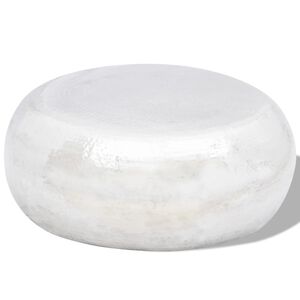 vidaXL Τραπεζάκι Σαλονιού Hammered Ασημί από Αλουμίνιο