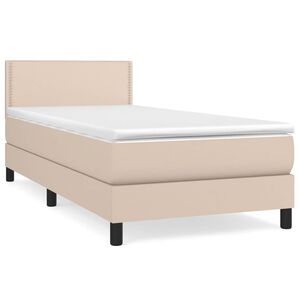 vidaXL Κρεβάτι Boxspring με Στρώμα Καπουτσίνο 80x200 εκ. Συνθ. Δέρμα