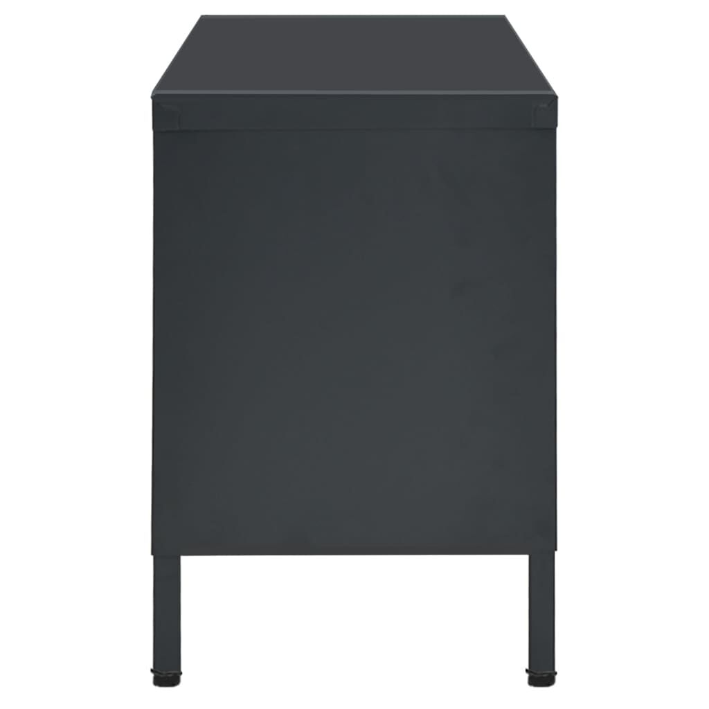 vidaXL Έπιπλο Τηλεόρασης Ανθρακί 90 x 30 x 44 εκ. από Ατσάλι και Γυαλί