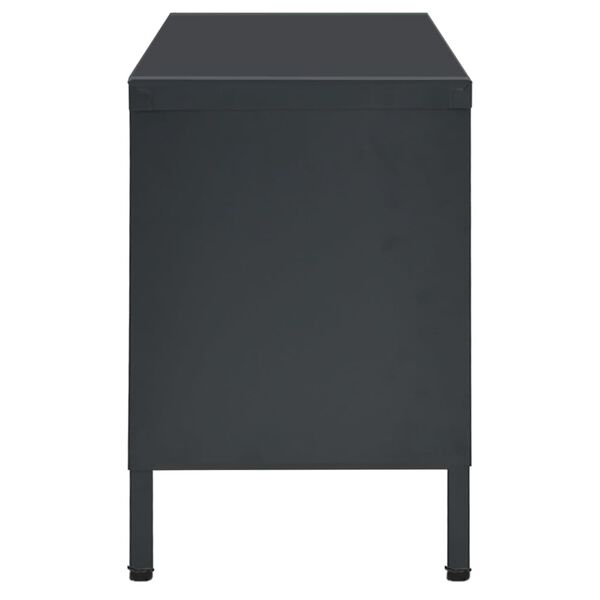 vidaXL Έπιπλο Τηλεόρασης Ανθρακί 90 x 30 x 44 εκ. από Ατσάλι και Γυαλί